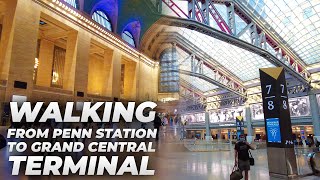 Walking NYC  Penn Station to Times Square amp Grand Central Terminal July 2021 [upl. by Rialc]