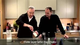 aerolatte  milk frother makes three layer caffè latte macchiato [upl. by Nymzaj17]