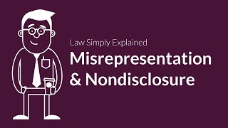 Misrepresentation and Nondisclosure  Contracts  Defenses amp Excuses [upl. by Mikol]