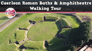 CAERLEON ROMAN BATHS amp AMPHITHEATRE WALES  Walking Tour  Pinned on Places [upl. by Erdnaed645]