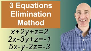 Solving Systems of 3 Equations Elimination [upl. by Lacagnia]