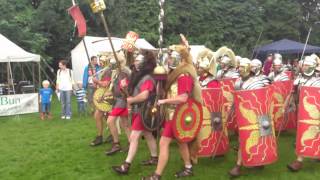 Roman Reenactment at the Amphitheatre in Caerleon Marching In [upl. by Macdonell]